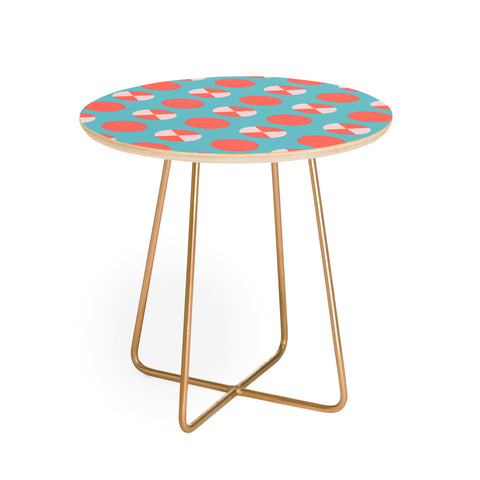 Lisa Argyropoulos Blushed Coral Dots Round Side Table