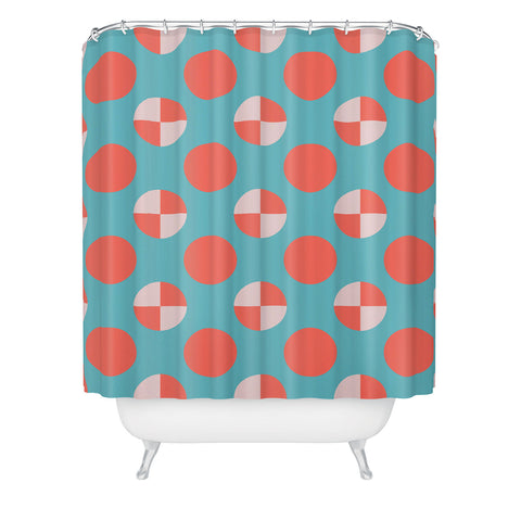 Lisa Argyropoulos Blushed Coral Dots Shower Curtain