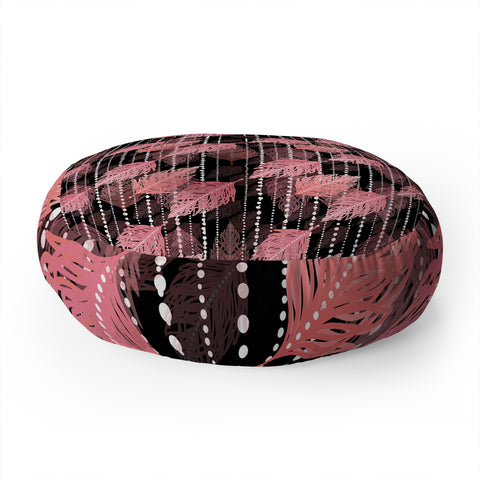 Lisa Argyropoulos Boho Blush and Beads Noir Floor Pillow Round