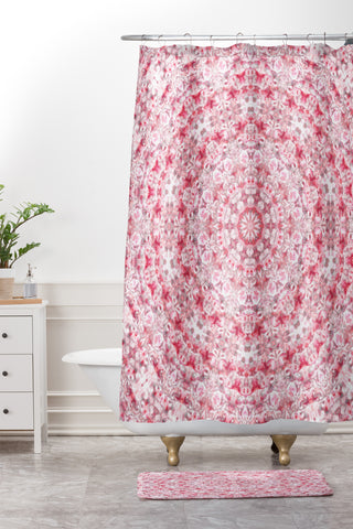 Lisa Argyropoulos Boho Blush Kaleido Shower Curtain And Mat