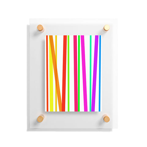Lisa Argyropoulos Bold Rainbow Stripes Floating Acrylic Print