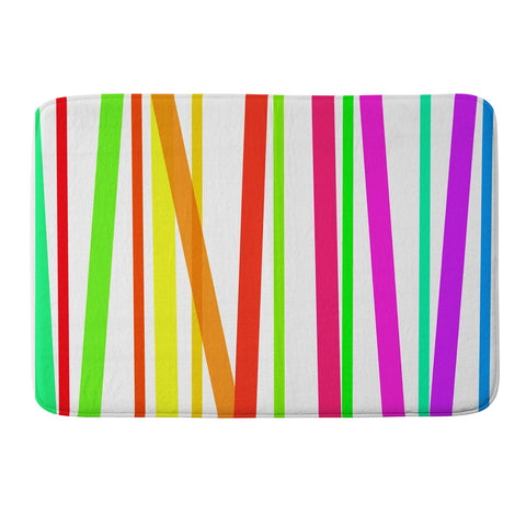 Lisa Argyropoulos Bold Rainbow Stripes Memory Foam Bath Mat
