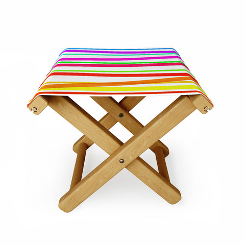 Lisa Argyropoulos Bold Rainbow Stripes Folding Stool