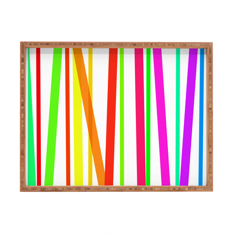 Lisa Argyropoulos Bold Rainbow Stripes Rectangular Tray