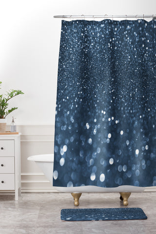 Lisa Argyropoulos Bubbly Blues Shower Curtain And Mat