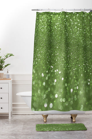 Lisa Argyropoulos Bubbly Lime Shower Curtain And Mat
