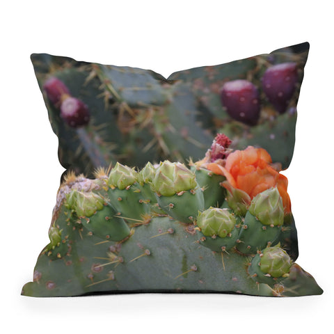 Lisa Argyropoulos Budding Prickly Pear Throw Pillow