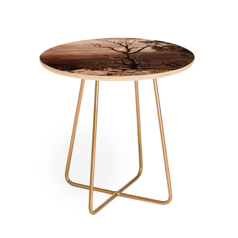 Lisa Argyropoulos Canyon Ghost Warm Sepia Round Side Table