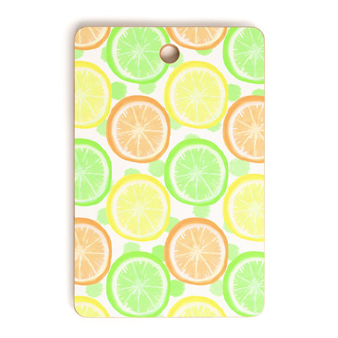 Lisa Argyropoulos Citrus Wheels And Dots Cutting Board Rectangle