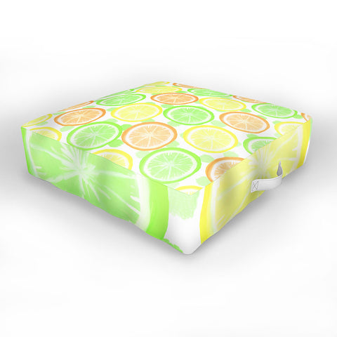 Lisa Argyropoulos Citrus Wheels And Dots Outdoor Floor Cushion