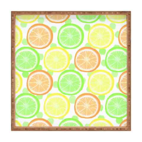 Lisa Argyropoulos Citrus Wheels And Dots Square Tray