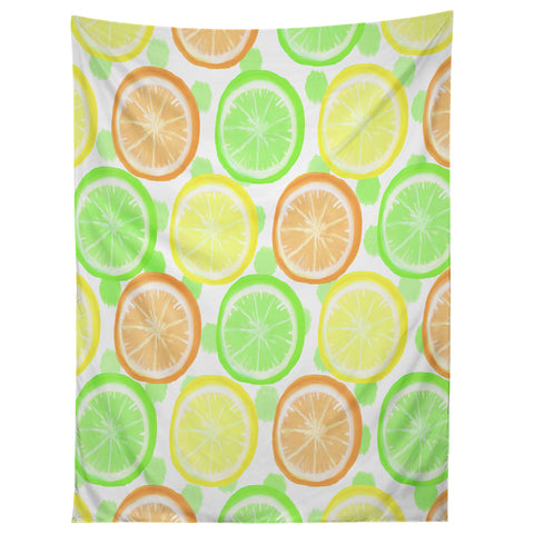 Lisa Argyropoulos Citrus Wheels And Dots Tapestry