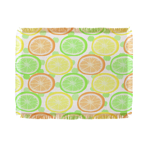 Lisa Argyropoulos Citrus Wheels And Dots Throw Blanket