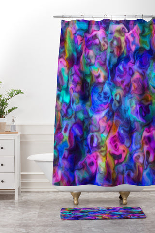 Lisa Argyropoulos Colour Aquatica Berry Blue Shower Curtain And Mat