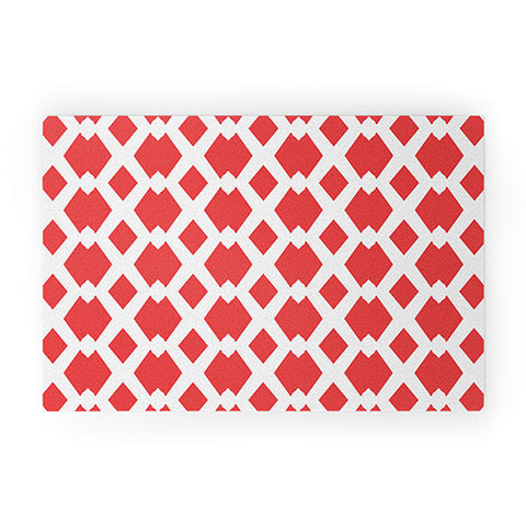 Lisa Argyropoulos Daffy Lattice Coral Welcome Mat