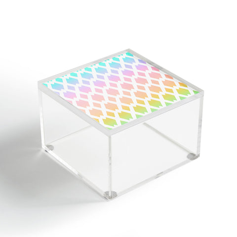 Lisa Argyropoulos Daffy Lattice Pastel Rainbow Acrylic Box