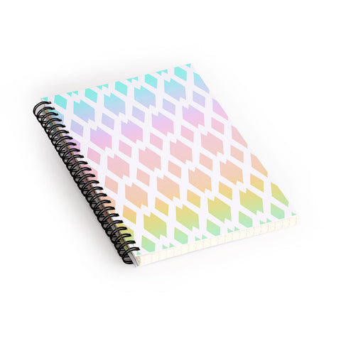 Lisa Argyropoulos Daffy Lattice Pastel Rainbow Spiral Notebook