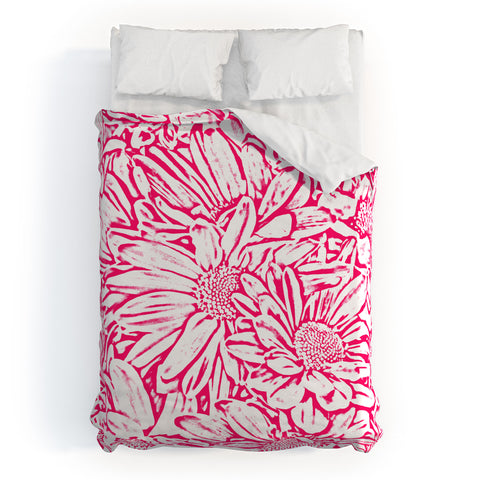 Lisa Argyropoulos Daisy Daisy In Bold Pink Duvet Cover