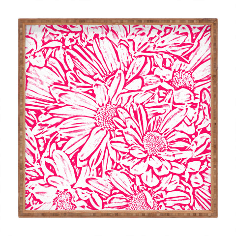 Lisa Argyropoulos Daisy Daisy In Bold Pink Square Tray