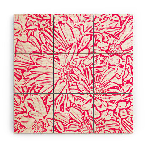 Lisa Argyropoulos Daisy Daisy In Bold Pink Wood Wall Mural