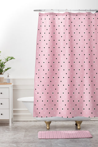 Lisa Argyropoulos Dotty Blush Dots Shower Curtain And Mat