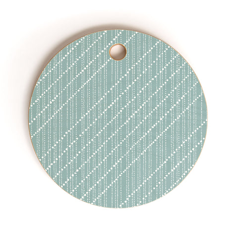 Lisa Argyropoulos Dotty Lines Misty Green Cutting Board Round