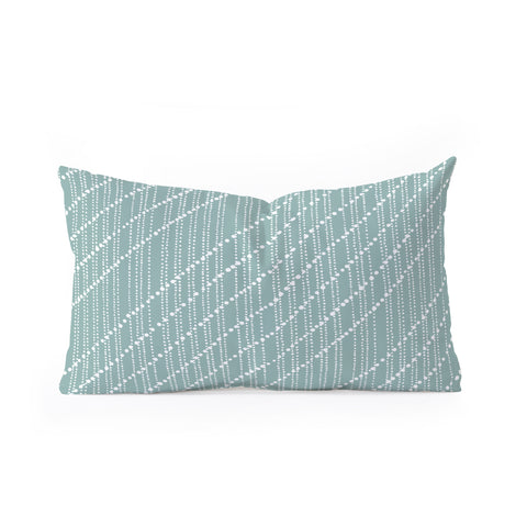 Lisa Argyropoulos Dotty Lines Misty Green Oblong Throw Pillow