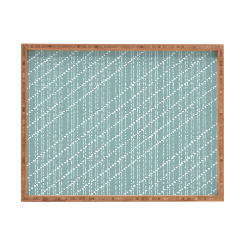 Lisa Argyropoulos Dotty Lines Misty Green Rectangular Tray