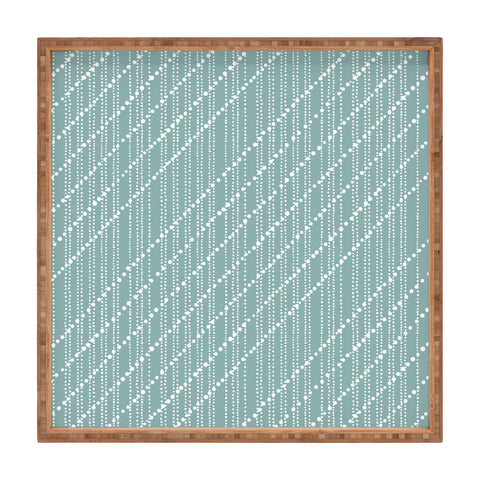 Lisa Argyropoulos Dotty Lines Misty Green Square Tray