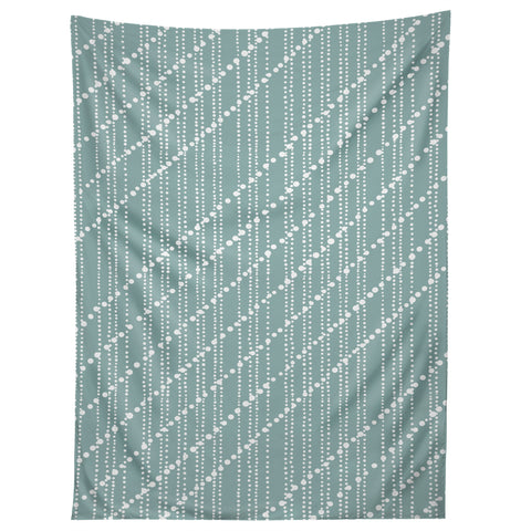 Lisa Argyropoulos Dotty Lines Misty Green Tapestry