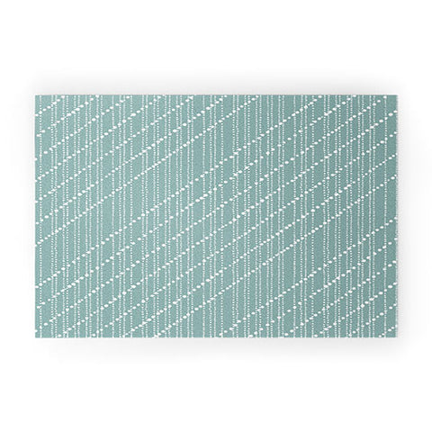 Lisa Argyropoulos Dotty Lines Misty Green Welcome Mat