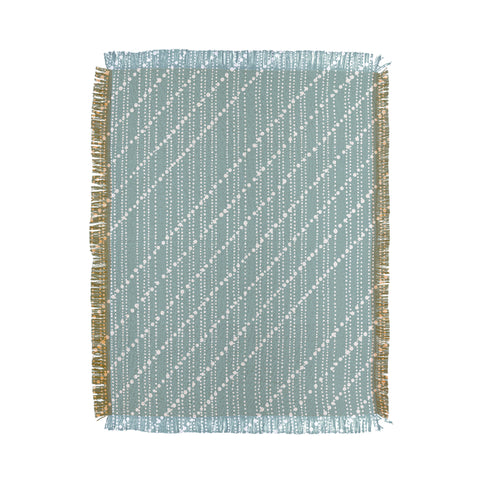 Lisa Argyropoulos Dotty Lines Misty Green Throw Blanket