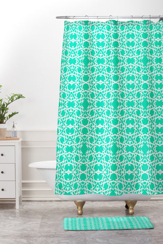 Lisa Argyropoulos Electric In Sea Green Shower Curtain And Mat