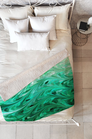 Lisa Argyropoulos Emerald Sea Fleece Throw Blanket