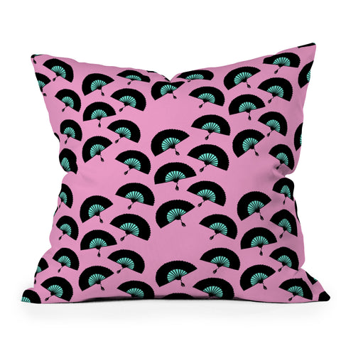 Lisa Argyropoulos Fans Pink Mint Throw Pillow