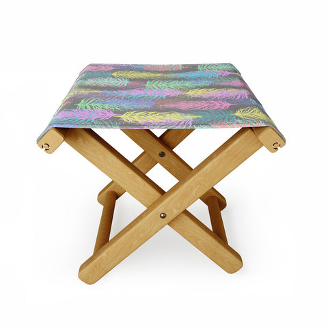 Lisa Argyropoulos Feathered Spring Gray Folding Stool