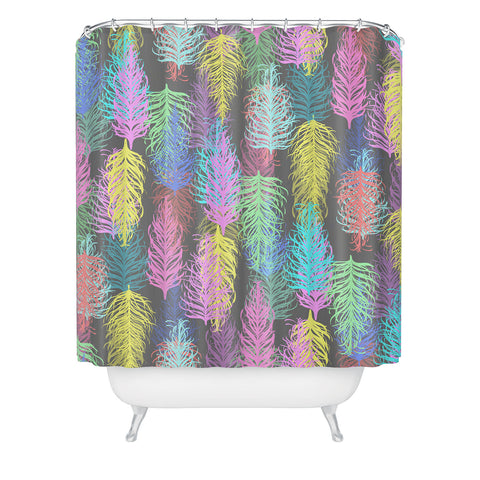 Lisa Argyropoulos Feathered Spring Gray Shower Curtain