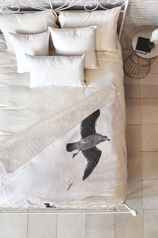 Lisa Argyropoulos Flight of Fancy Monochrome Fleece Throw Blanket