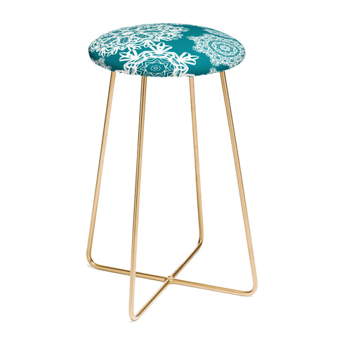 Lisa Argyropoulos Flurries on Teal Counter Stool