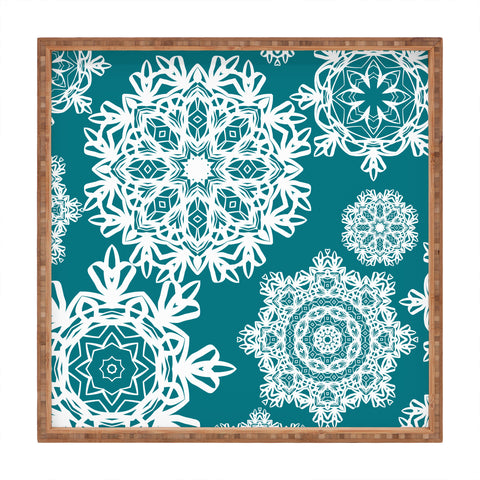 Lisa Argyropoulos Flurries on Teal Square Tray