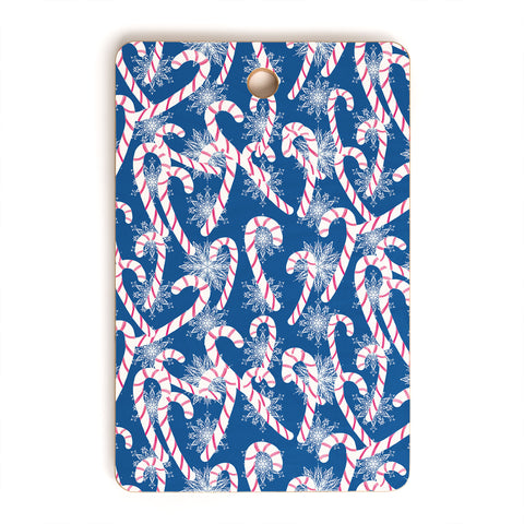 Lisa Argyropoulos Frosty Canes Blue Cutting Board Rectangle