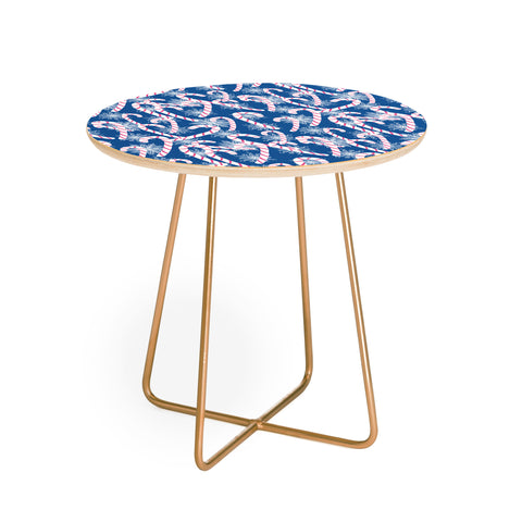 Lisa Argyropoulos Frosty Canes Blue Round Side Table