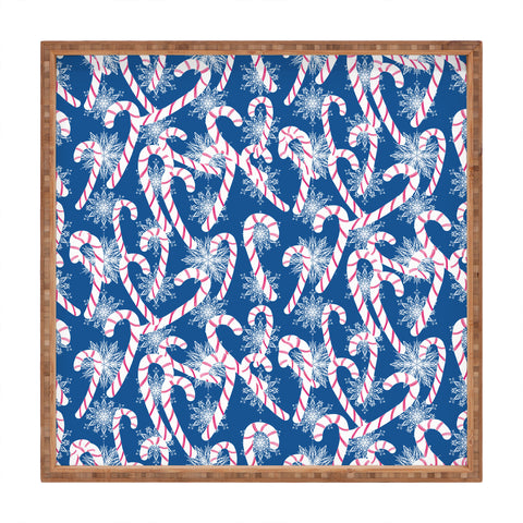 Lisa Argyropoulos Frosty Canes Blue Square Tray