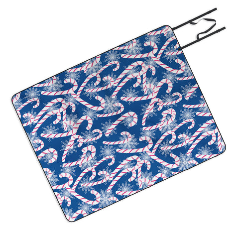 Lisa Argyropoulos Frosty Canes Blue Picnic Blanket