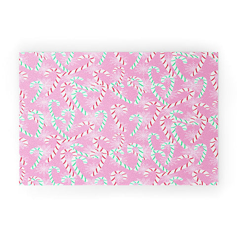 Lisa Argyropoulos Frosty Canes Pink Welcome Mat