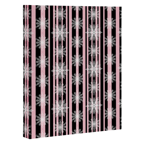 Lisa Argyropoulos Frosty Snowflakes and Blush Stripes Art Canvas