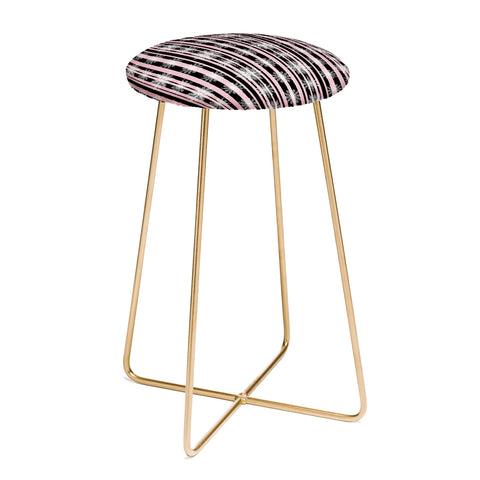 Lisa Argyropoulos Frosty Snowflakes and Blush Stripes Counter Stool