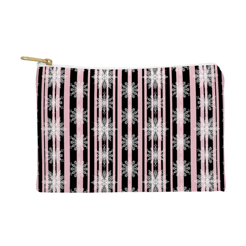 Lisa Argyropoulos Frosty Snowflakes and Blush Stripes Pouch