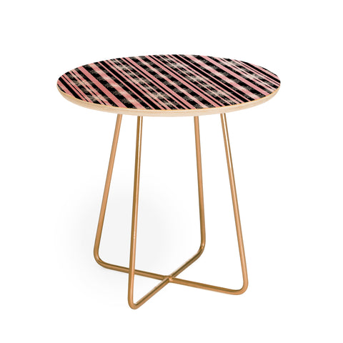 Lisa Argyropoulos Frosty Snowflakes and Blush Stripes Round Side Table