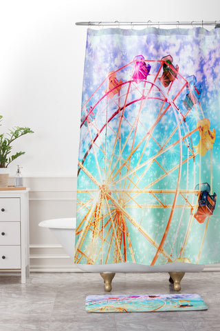 Lisa Argyropoulos Galaxy Wheel Shower Curtain And Mat